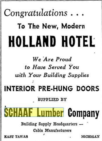 Schaff Lumber - June 1958 Ad (newer photo)